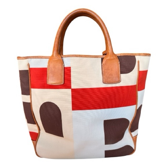 Bally Vintage Bennas Canvas and Italian Vachetta Tote, 90s, Made in Italy - Picture 2 of 13